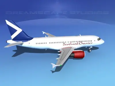 Airbus A319 Scotland Charter 3D model