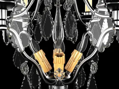 1920 EXQUISITE FRENCH CRYSTAL 9 LIGHT CHANDELIER 3D model