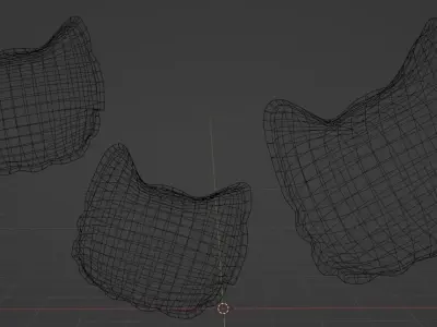 Cat Head Icon Balloon Low-poly 3D model 3D print model