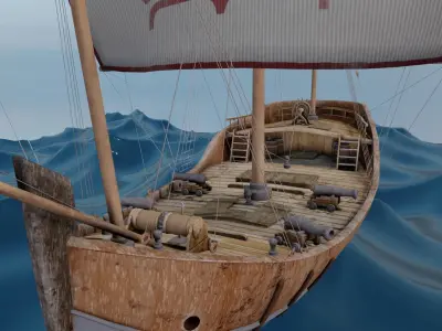 Sailboat 3D Model Low-poly 3D model