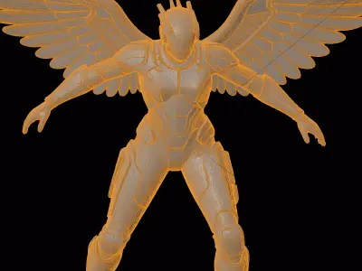 Sleek Sci-Fi Angel 3D Print Sculpture 3D print model
