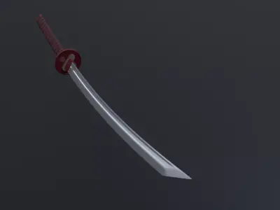 High-Quality Japanese Katana Sword 3D Model 3D model