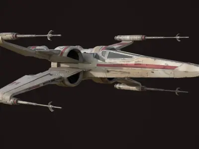 X Wing - game ready-  detailed X-wing Low-poly 3D model