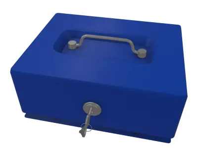 Metal Lock Box Low-poly 3D model