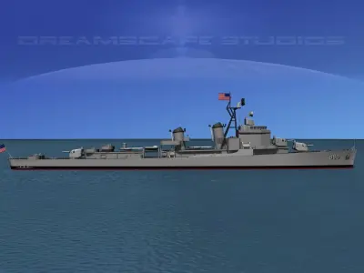 Gearing Class Destroyer DDR-880 USS Dyess 3D model