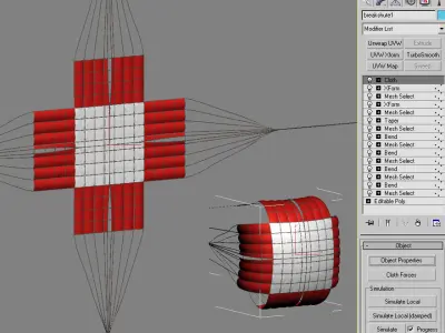 Braking parachute Low-poly 3D model