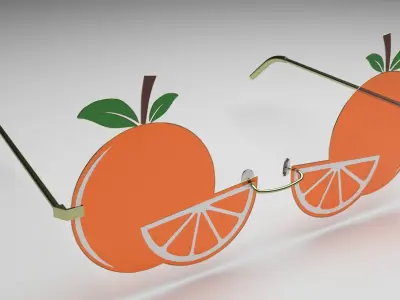 Orange Sunglasses 3D model