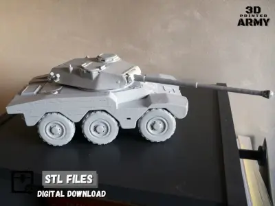 French tank Panhard ERC-90 Sagaie or Lynx  - STL files  3D print model