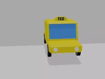 taxi car low poly Free 3D model
