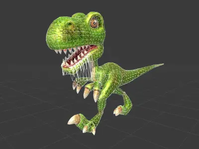 Low-Poly Cartoon Dinosaur Low-poly 3D model