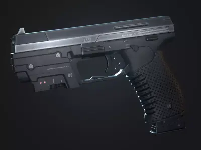 Handgun PBR gun Low-poly 3D model