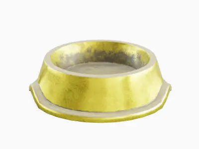 Metal Dog Bowl 02 Low-poly 3D model