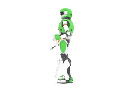 Robot version of a farmer model Low-poly 3D model