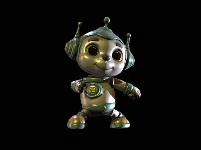 Low-poly model of the character Minirobotic2 Low-poly 3D model
