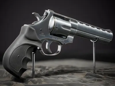 Magnum 357 Revolver - EAA Windicator 6 inch barrel Low-poly 3D model