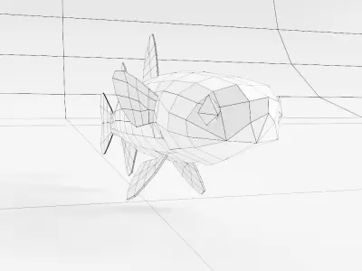 Grass carp fish low poly 3d model  Low-poly 3D model