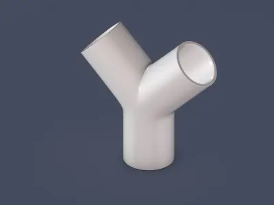 45 degree - Pipe Connector Low-poly 3D model