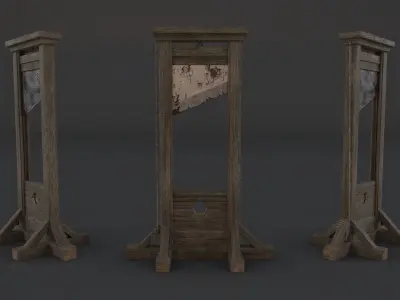 Medieval Guillotine PBR 1 Low-poly 3D model