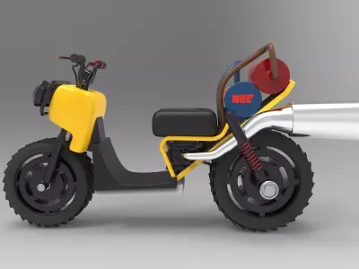 motorcycle with pipe 3D model