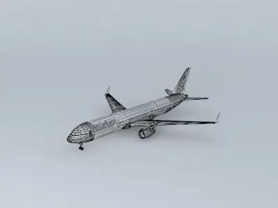 Boeing 767 341 Amercan Airlines at LAX with interior Free 3D model