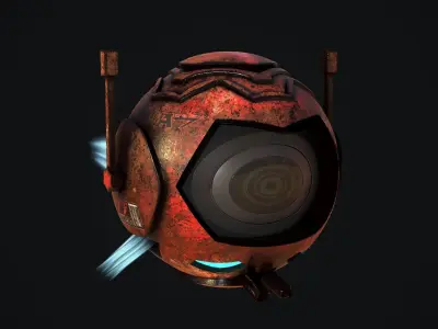 Sci-Fi Drone - Red Demon Low-poly 3D model