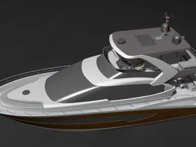 Yacht 3Dmodel motor boat 3D model
