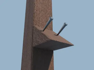 Wood Cross - Cruz de Madeira Low-poly 3D model