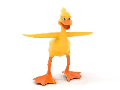 Vibrant Yellow Duckling model pack Low-poly 3D model