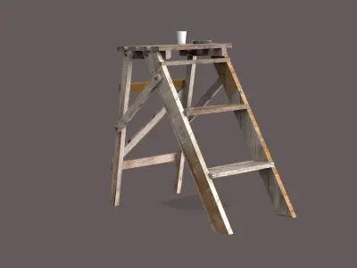 Step Ladder and Props 3D model