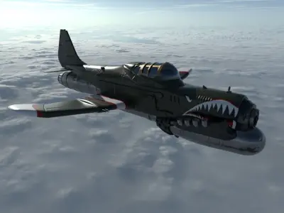 Warplane fighter jet 3D model