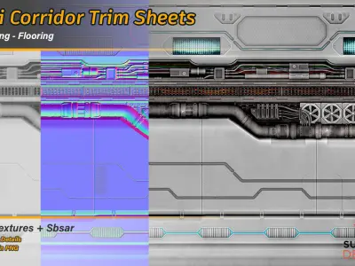 Sci-Fi Corridor Trim Sheets Texture