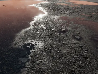 UE Gravel soil materials part 01 Low-poly 3D model