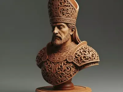 Medieval Bishop Chess Piece 3D print model