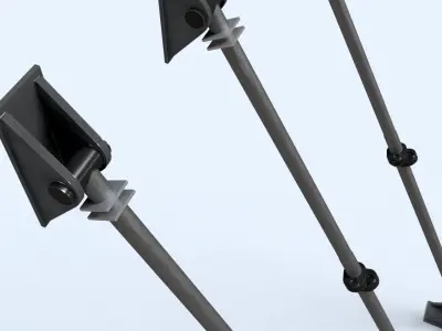 Masonry wall propping system support rod Low-poly 3D model