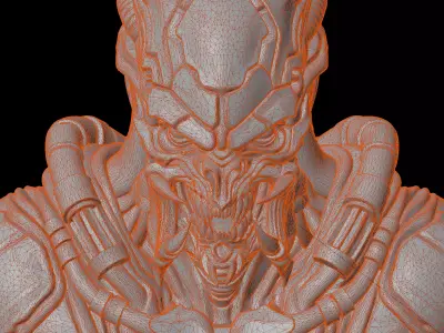 Alien Overlord Bust 3D Print Model 3D print model