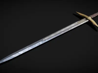 High Templar fantasy Greatsword Free low-poly 3D model