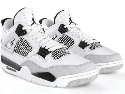 Jordan 4 Retro Military Black PBR 3D model