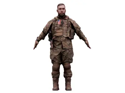 Cleaned A Pose Scan Luis Donovan Army 3D model