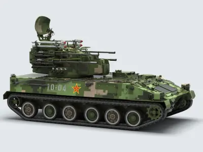 PGZ-04A 25mm sel-propelled anti-aircraft gun 3D model