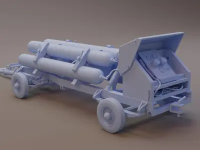 RAF Cold war Aircraft Nitrogen Trolley 3D print model