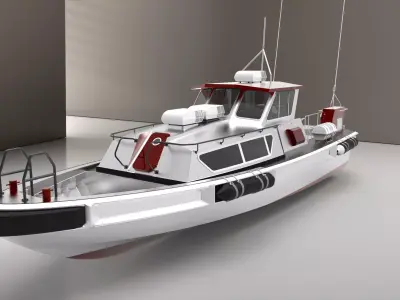 Auminium Patrol Boat Low-poly 3D model