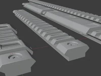Picatinny RAS RIS Rails and Covers 3D model