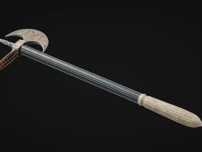 Iron Battle Axe Low-poly 3D model