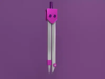 Drawing Compas Free low-poly 3D model