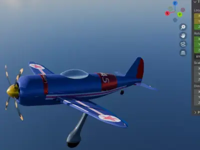 REPRESENTATION OF A 1945 AIRPLANE Free 3D model