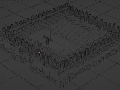 Barracks Age of Empires 2  Low-poly 3D model