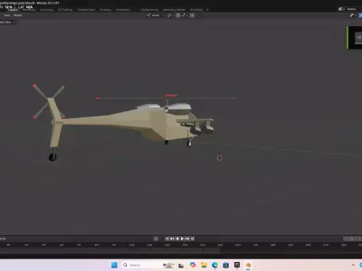 Stylized Low poly Army Helicopter Low-poly 3D model