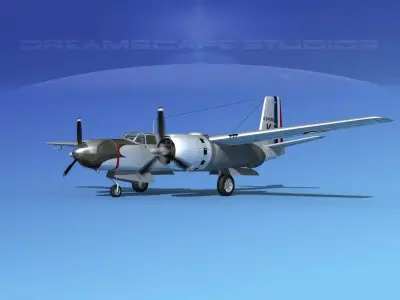 Douglas B-26B Invader France 3D model