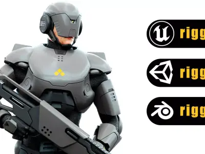 CYBORG SOL-80 Rigged for Unreal Engine - Unity - MIXAMO 3D model