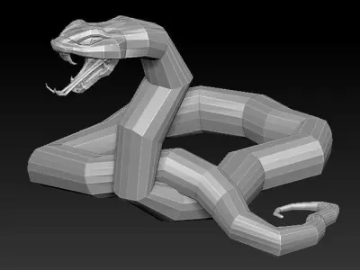 3D SNAKE LOWPOLY Low-poly 3D model